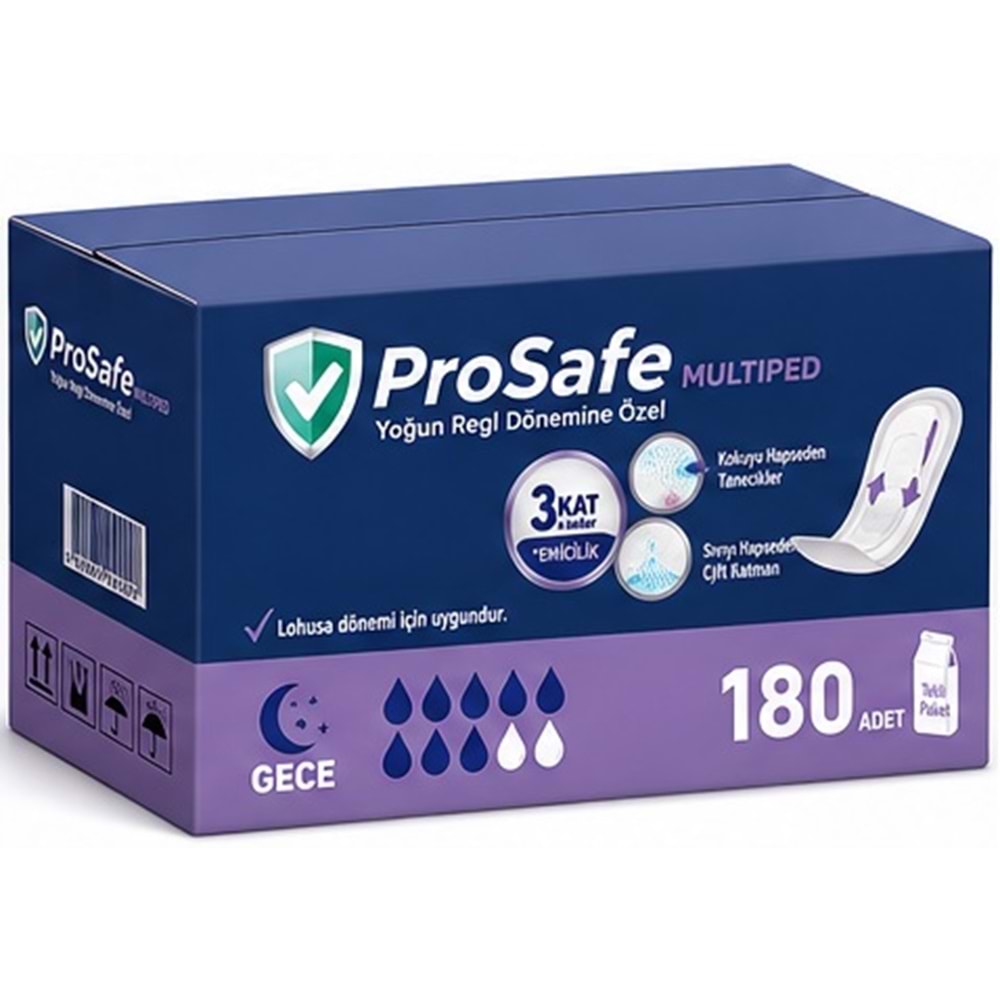Prosafe Multiped Regl - Mesane - Lohusa Pedi M - Medium - Orta/Gece 180 Adet