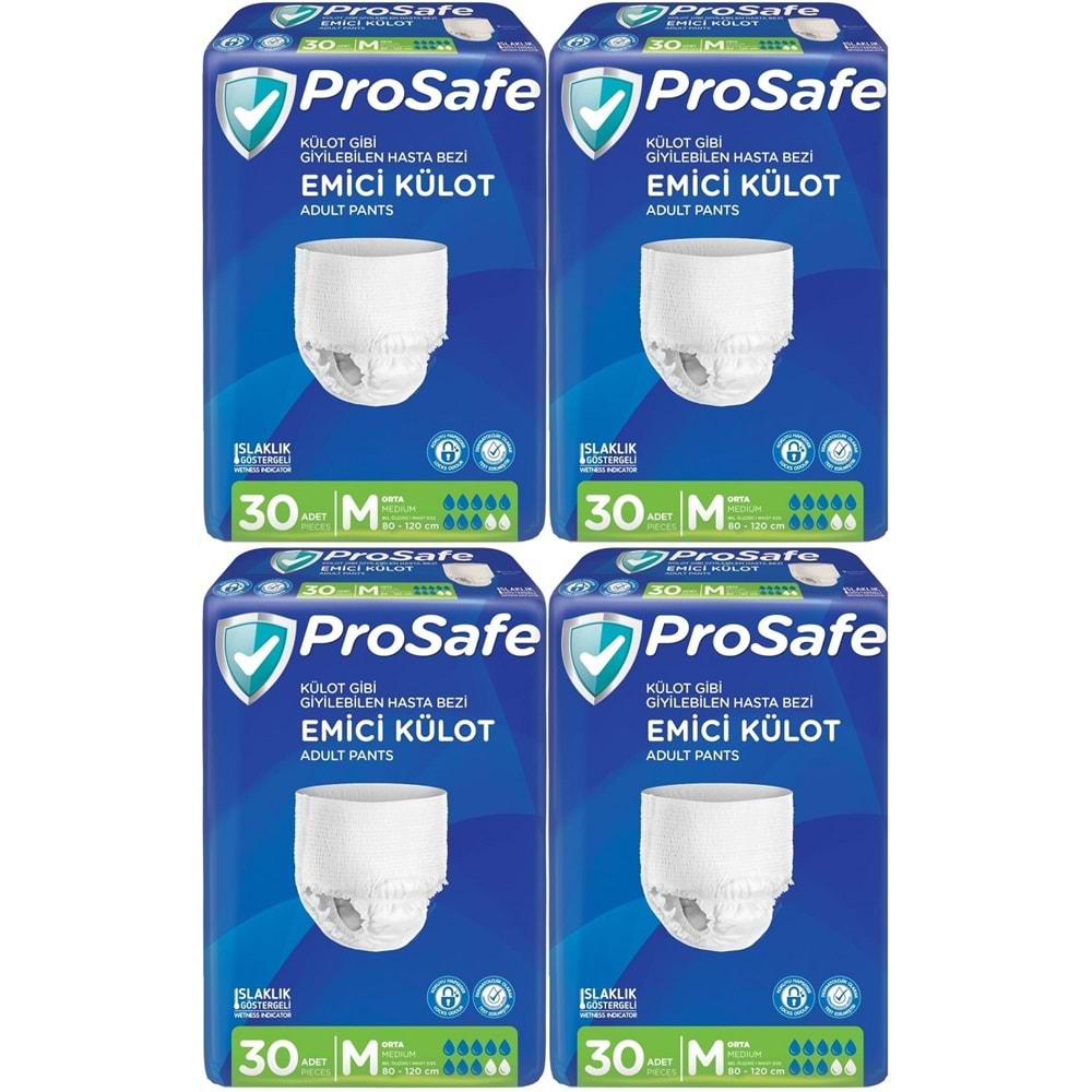 Prosafe Emici Külot Yetişkin Bezi Orta-Medium 120 Adet (4PK*30)