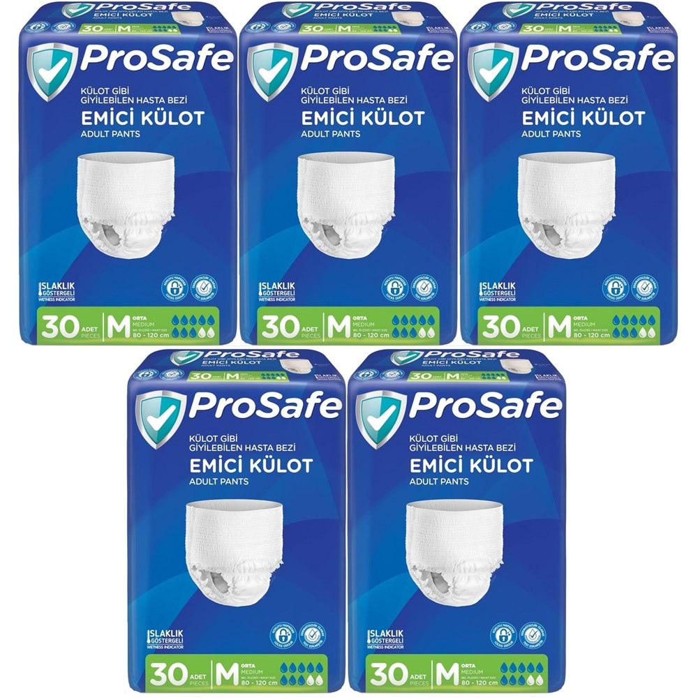 Prosafe Emici Külot Yetişkin Bezi Orta-Medium 150 Adet (5PK*30)
