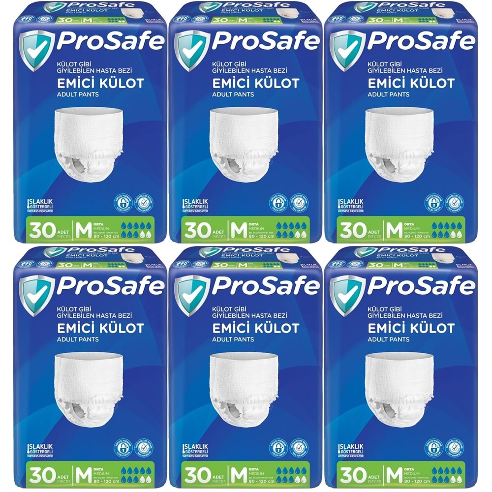 Prosafe Emici Külot Yetişkin Bezi Orta-Medium 180 Adet (6PK*30)