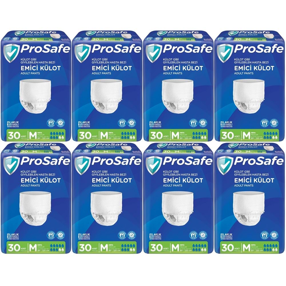 Prosafe Emici Külot Yetişkin Bezi Orta-Medium 240 Adet (8PK*30)