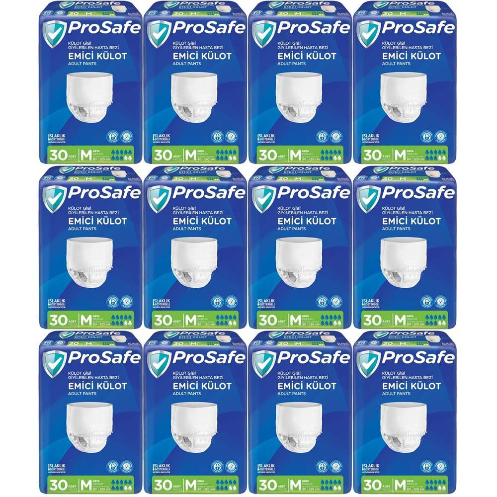 Prosafe Emici Külot Yetişkin Bezi Orta-Medium 360 Adet (12PK*30)