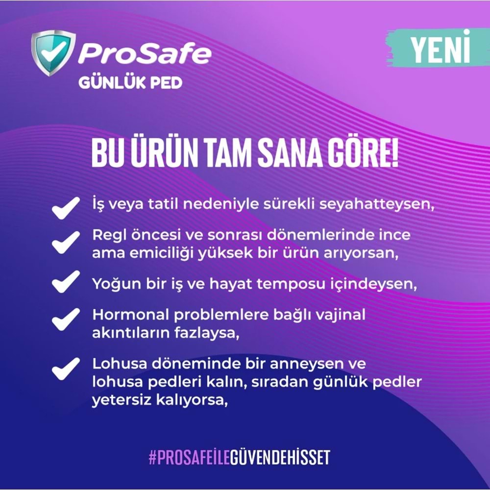 Prosafe Günlük Ped Extra Uzun 960 Adet