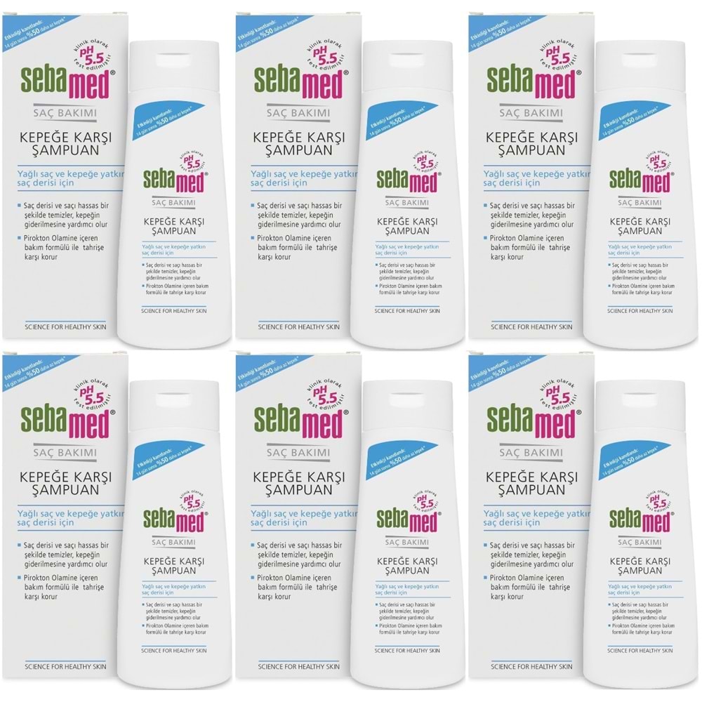 Sebamed Şampuan 200ML Kepeğe Karşı (Yağlı ve Kepeğe yatkın saç derisi İçin) (6 Lı Set)