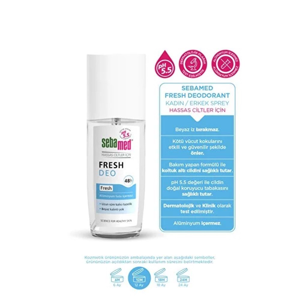Sebamed Deodorant Sprey 75 ML Fresh (3 Lü Set)