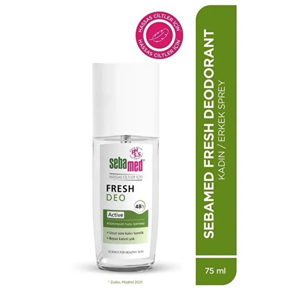 Sebamed Deodorant Sprey 75 ML Fresh Active (3 Lü Set)