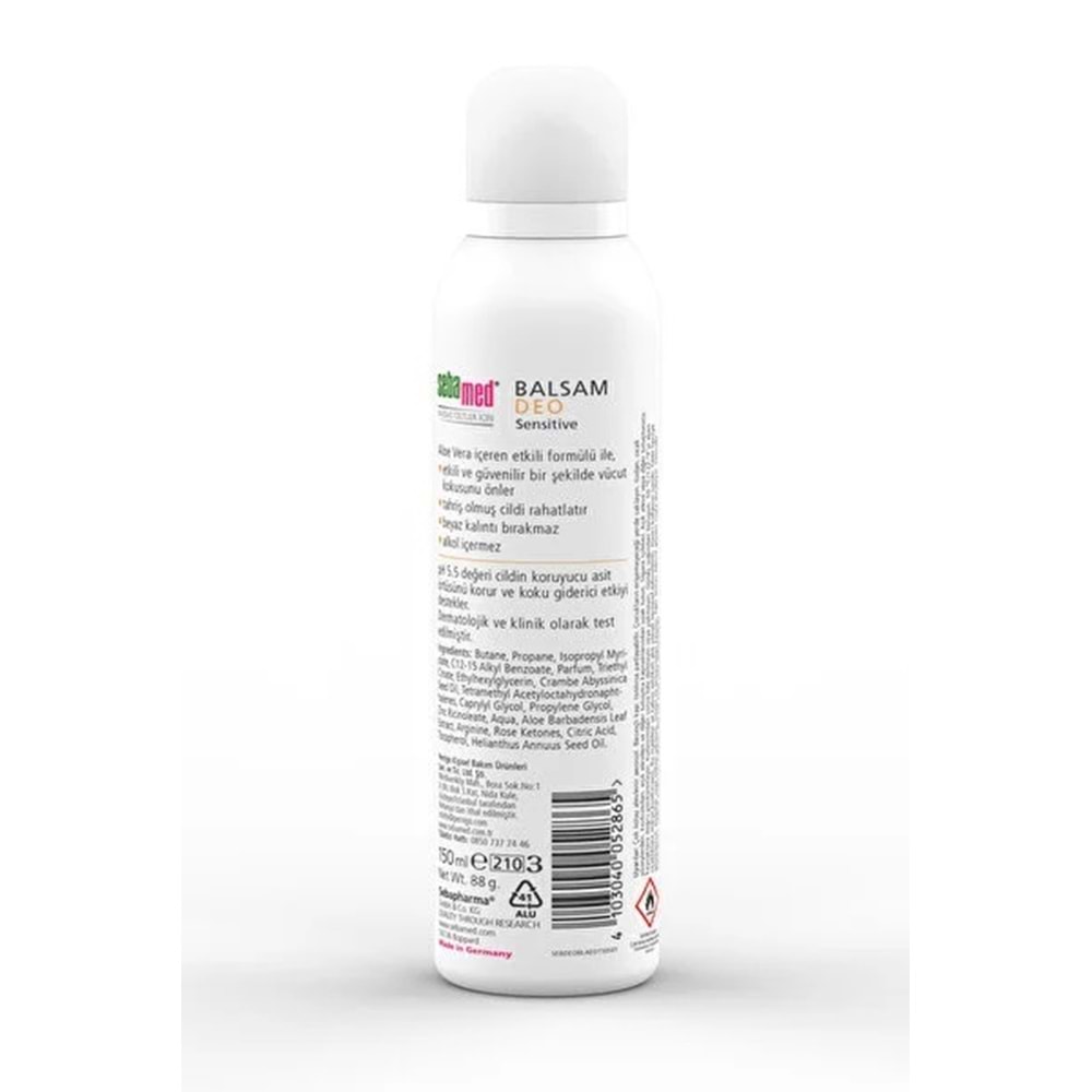 Sebamed Deodorant Aerosol 150 ML Balsam - Sensitive/Hassas (2 Li Set)