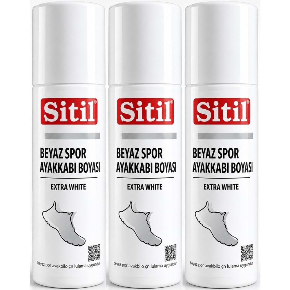 Sitil Beyaz Sneaker Beyaz Spor Ayakkabı Boyası Likit (Yenileyici) 75 ML (3 Lü Set)