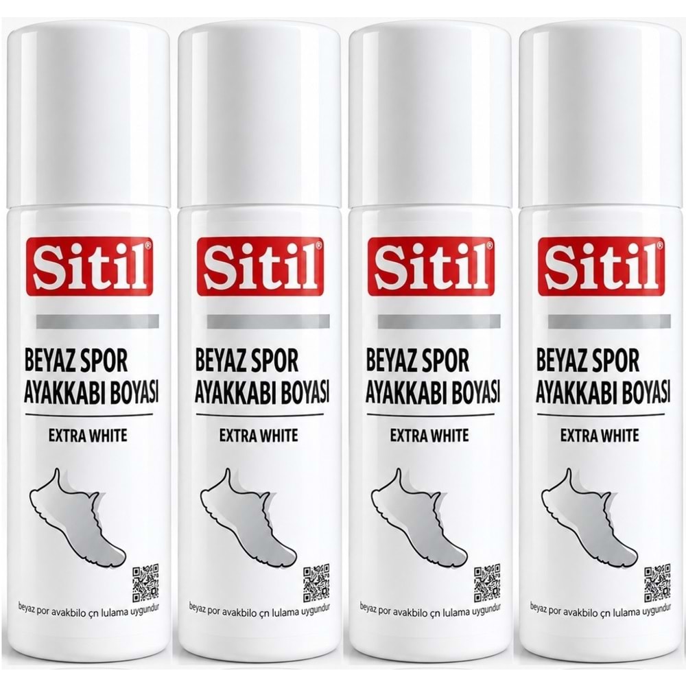 Sitil Beyaz Sneaker Beyaz Spor Ayakkabı Boyası Likit (Yenileyici) 75 ML (4 Lü Set)