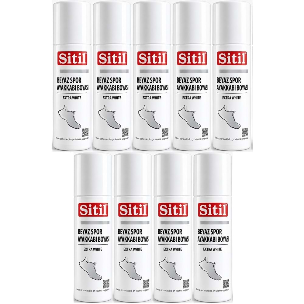 Sitil Beyaz Sneaker Beyaz Spor Ayakkabı Boyası Likit (Yenileyici) 75 ML (9 Lu Set)
