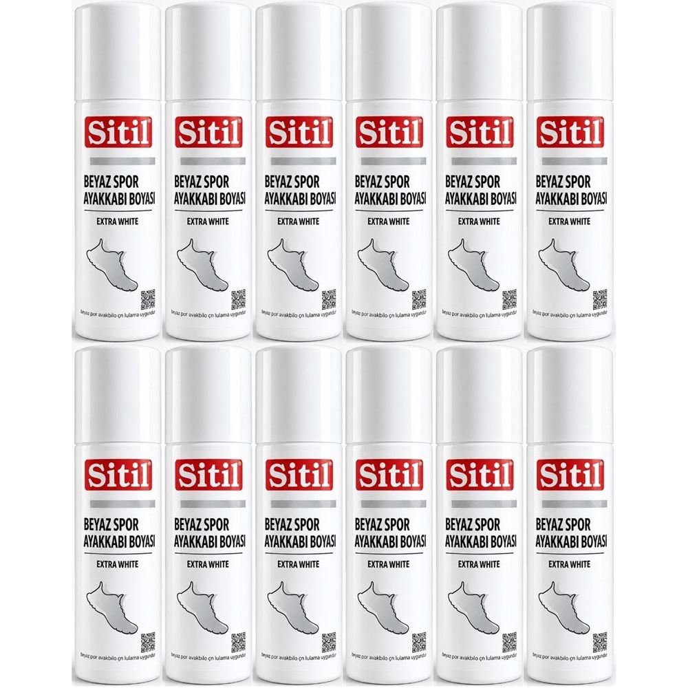 Sitil Beyaz Sneaker Beyaz Spor Ayakkabı Boyası Likit (Yenileyici) 75 ML (12 Li Set)
