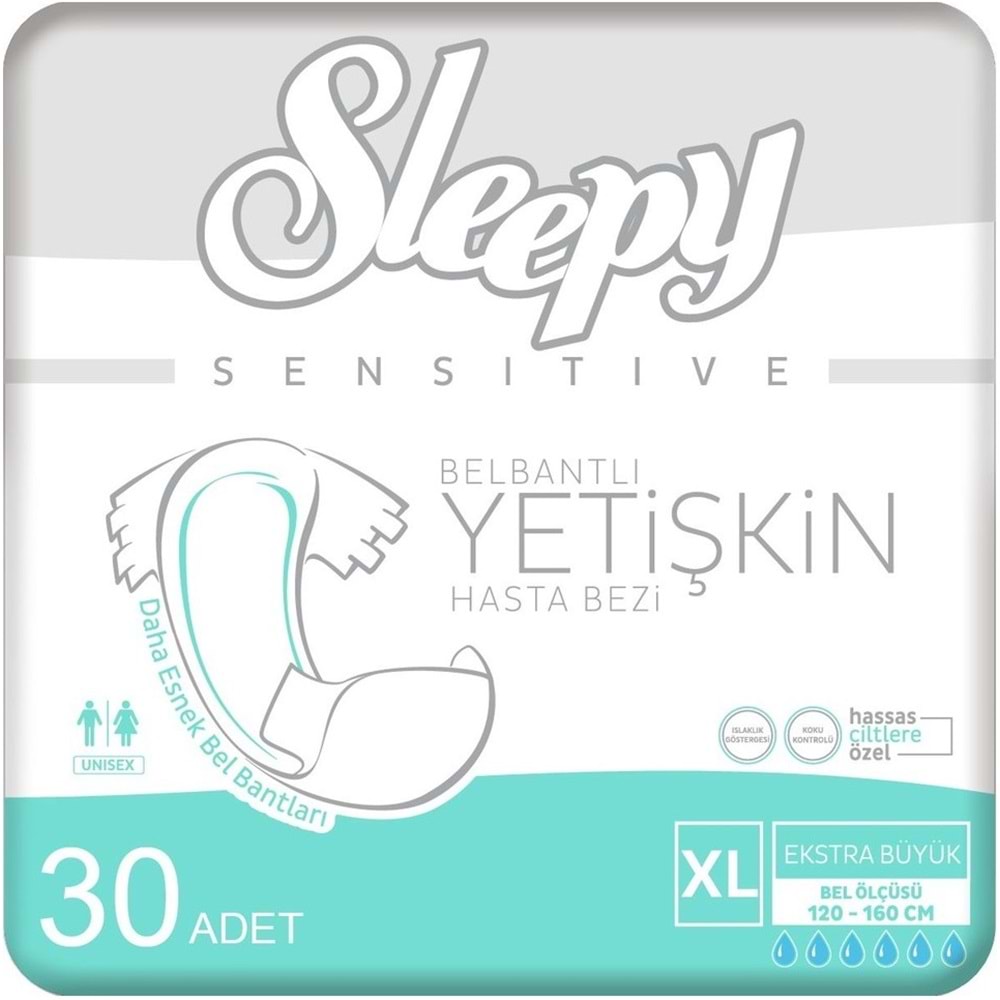 Sleepy Yetişkin Bezi Bel Bantlı XL - Extra Large - Ekstra Large 120 Adet (4PK*30)