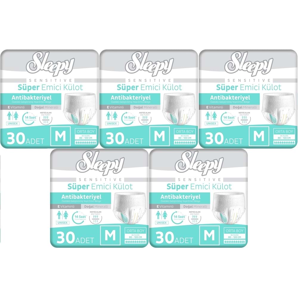Sleepy Yetişkin Bezi Emici Külot M - Orta - Medium 150 Adet (5PK*30)