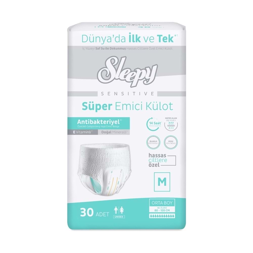 Sleepy Yetişkin Bezi Emici Külot M - Orta - Medium 180 Adet (6PK*30)