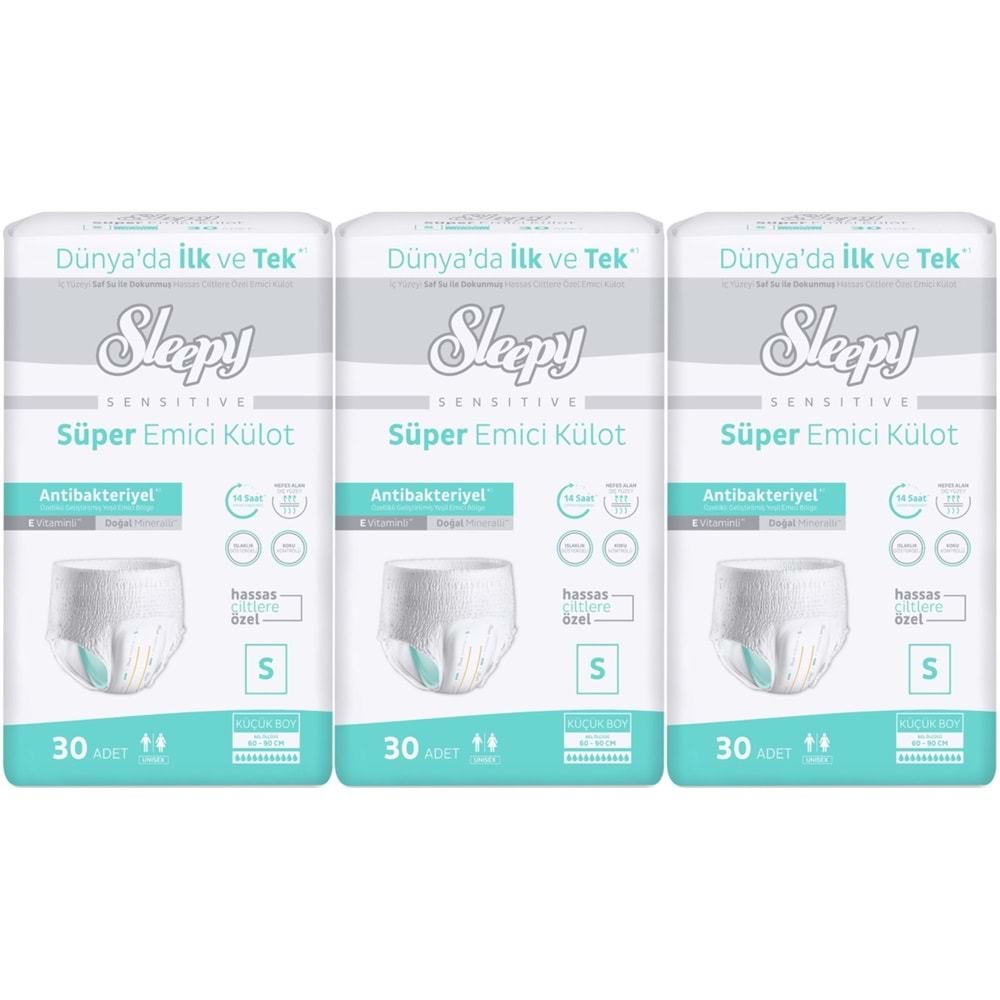 Sleepy Yetişkin Bezi Emici Külot S - Küçük - Small 90 Adet (3PK*30)
