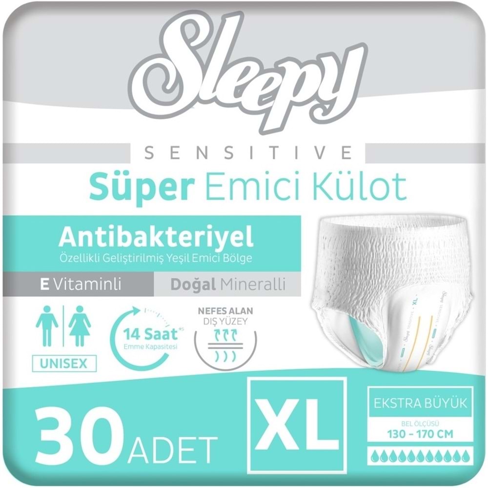 Sleepy Yetişkin Bezi Emici Külot XL - Ekstra Büyük - Extra Large 120 Adet (4PK*30)