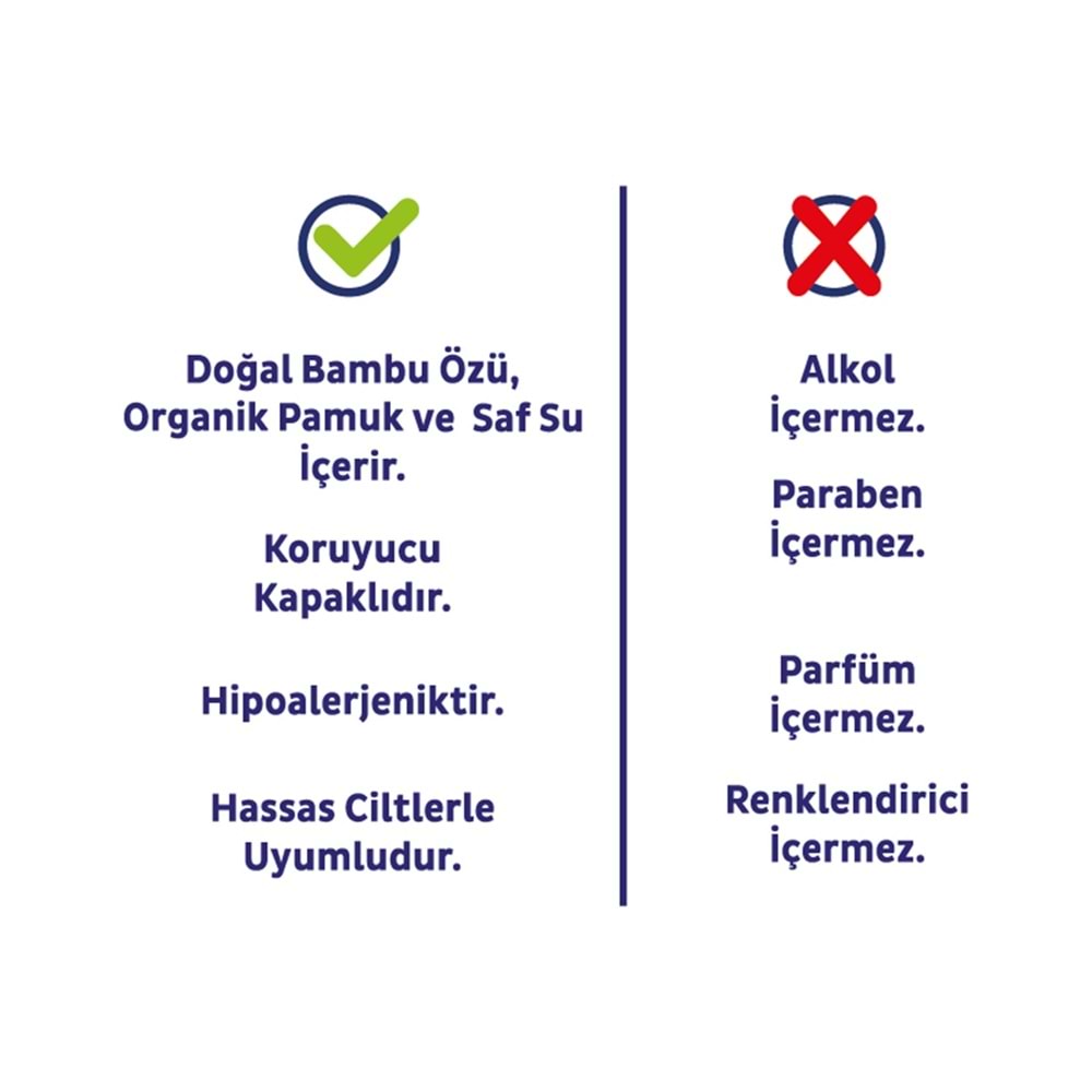 Sleepy Islak Havlu Mendil Pamuklu Yenidoğan Natural Bambu 40 Yaprak 48 Li Set (1920 Yaprak)