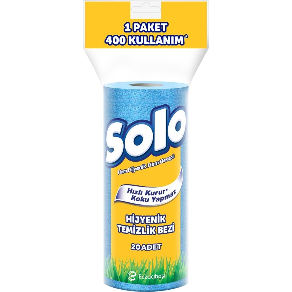 Solo Hijyenik Temizlik Bezi (İç adet 20 Li) (Kokusuz ve Hızla Kuruyan) (18 Li Set)