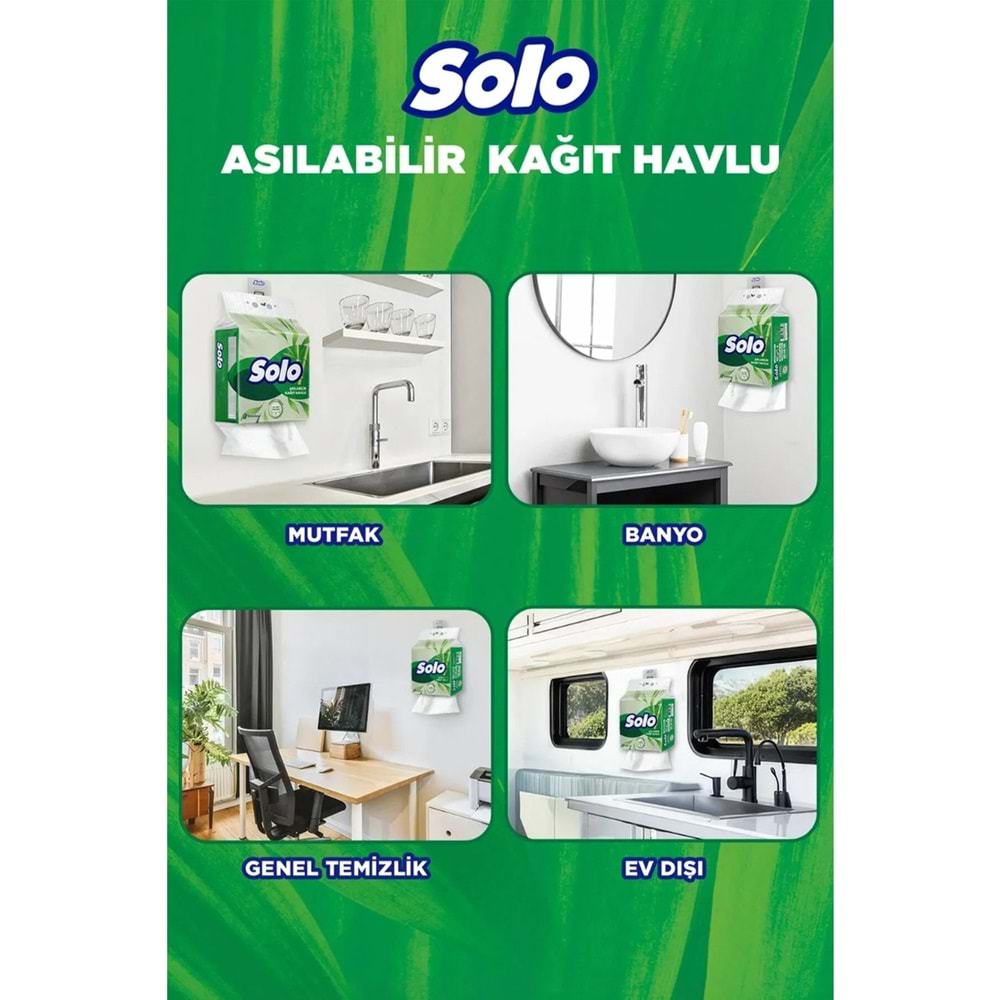 Solo Asılabilir Kağıt Havlu (Hijyenik ve Pratik Kullanım İçin Uygun) (4 Lü Set)