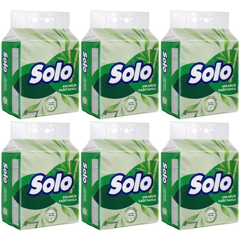 Solo Asılabilir Kağıt Havlu (Hijyenik ve Pratik Kullanım İçin Uygun) (6 Lı Set)