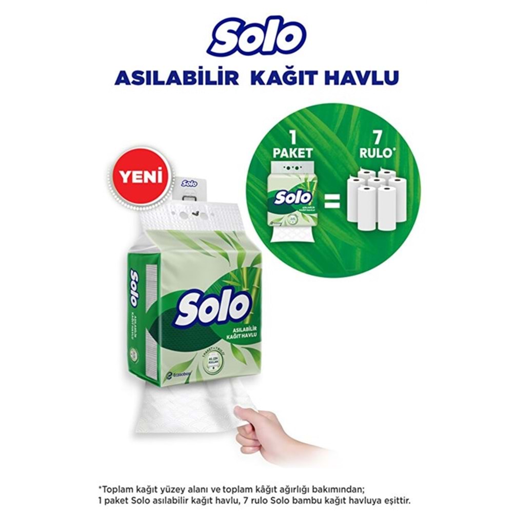 Solo Asılabilir Kağıt Havlu (Hijyenik ve Pratik Kullanım İçin Uygun) (12 Li Set)