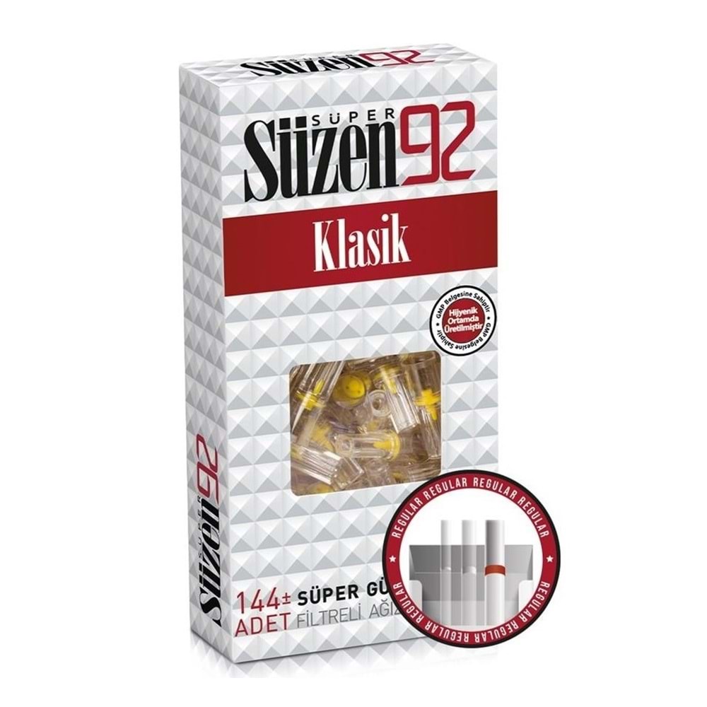 Süzen92 Klasik Sigara Ağızlık Filtresi 1152 Adet Fırsat Pk Kutu (8PK*144)