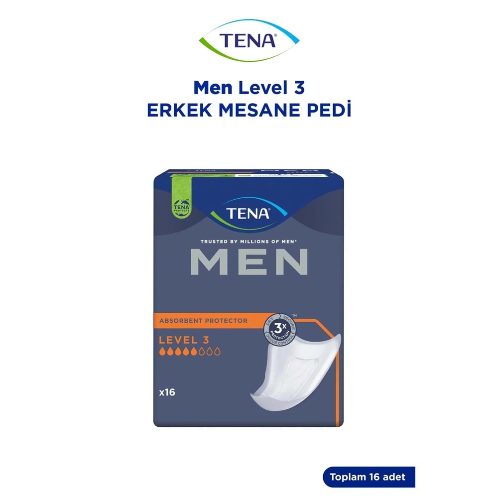 Tena Men Emici Koruma Level 3 Erkek Mesane Pedi 64 Adet