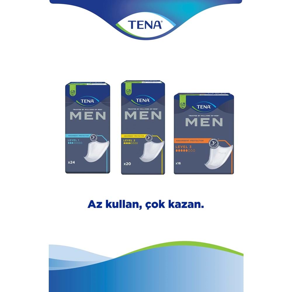 Tena Men Emici Koruma Level 3 Erkek Mesane Pedi 80 Adet