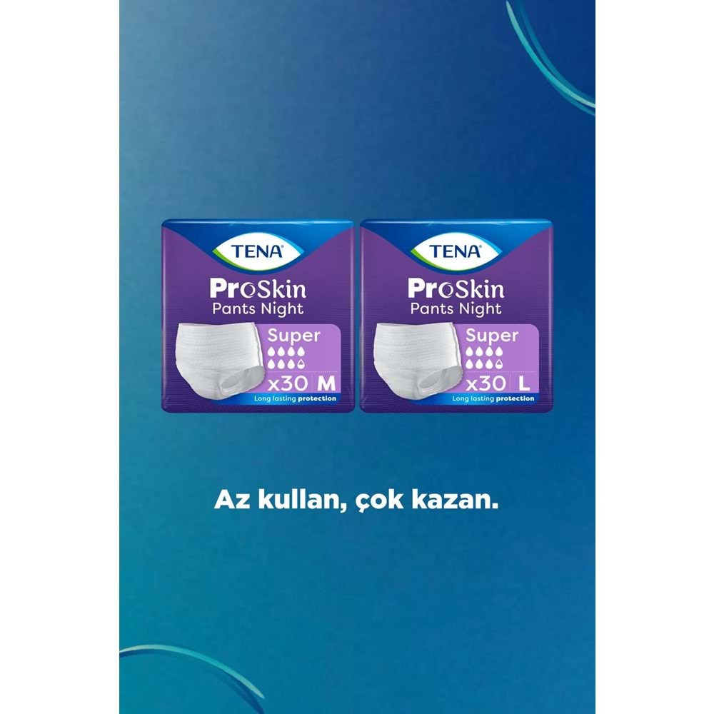 Tena Proskin Pants Süper Night Gece Emici Külot Yetişkin Bezi M - Orta - Medium 180 Adet