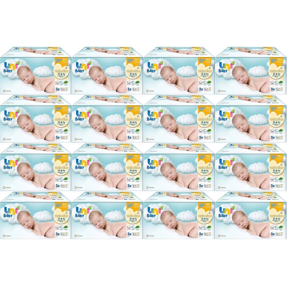 Uni Baby Islak Havlu Hassas Yeni Doğan 40 Yaprak (48Li Set) 1920 Yaprak (Narin Ciltler için)(16PK*3)