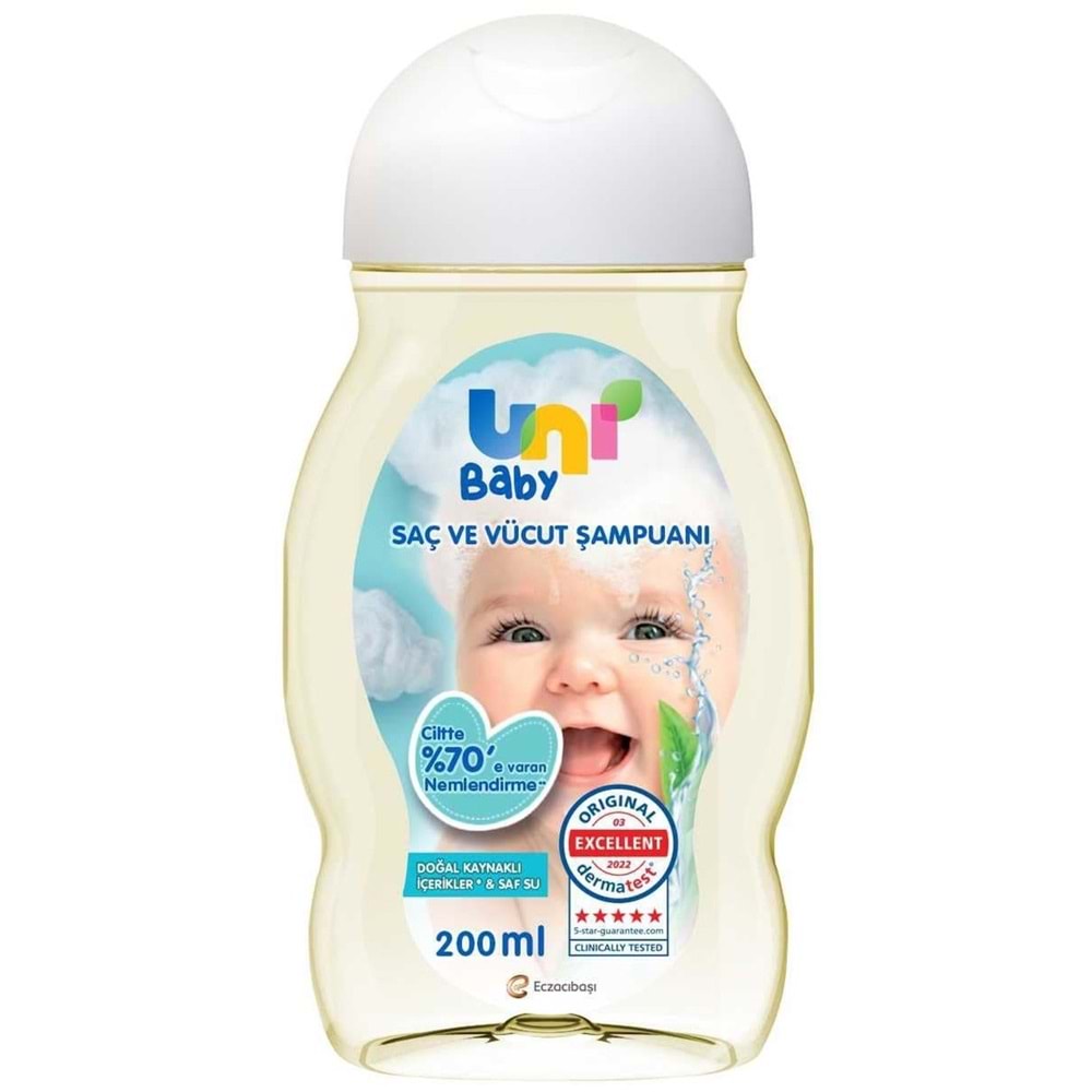 Uni Baby Bebek Saç ve Vücut Şampuanı 200ML Klasik (4 Lü Set)