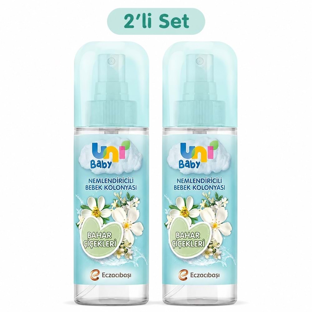 Uni Baby Bebek Kolonyası 150ML Nemlendiricili - Bahar Çiçekleri (2 Li Set)