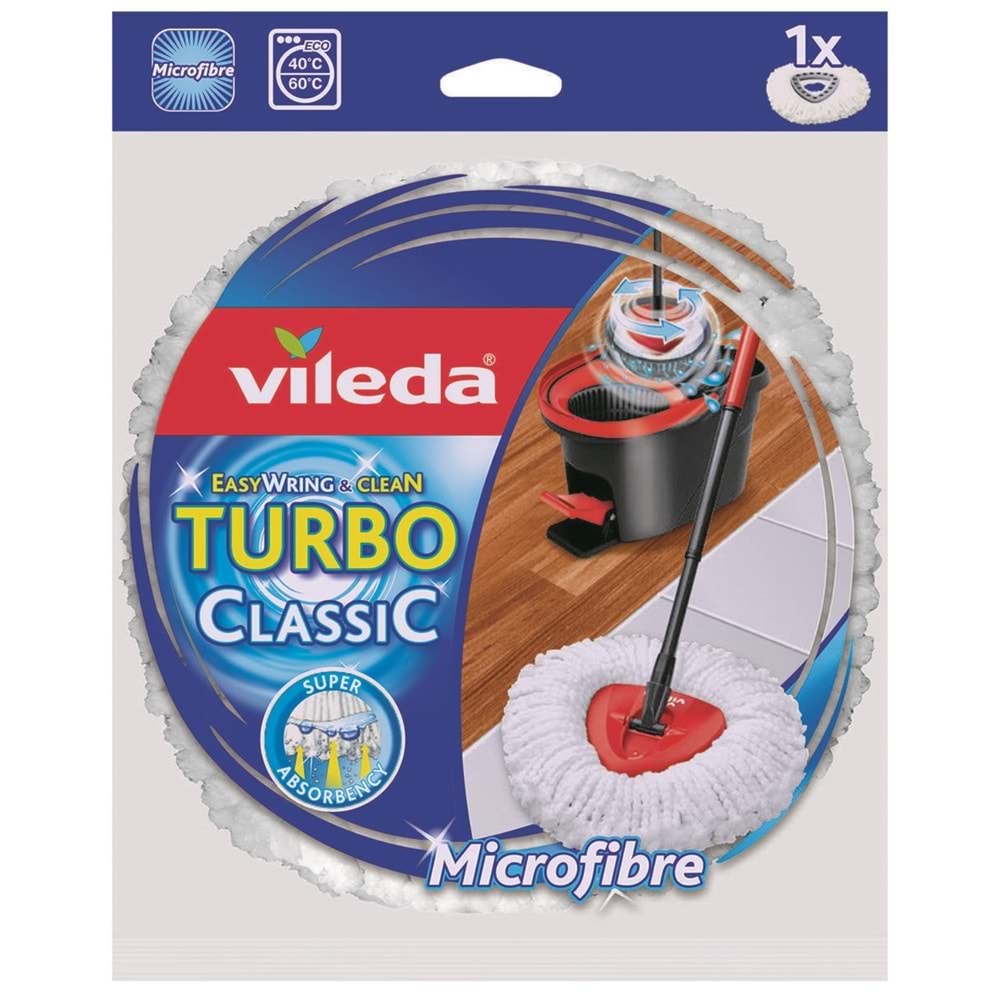 Vileda Turbo Yedek Mop Paspas Ucu (%100 Mikrofiber) (2 Li Set)