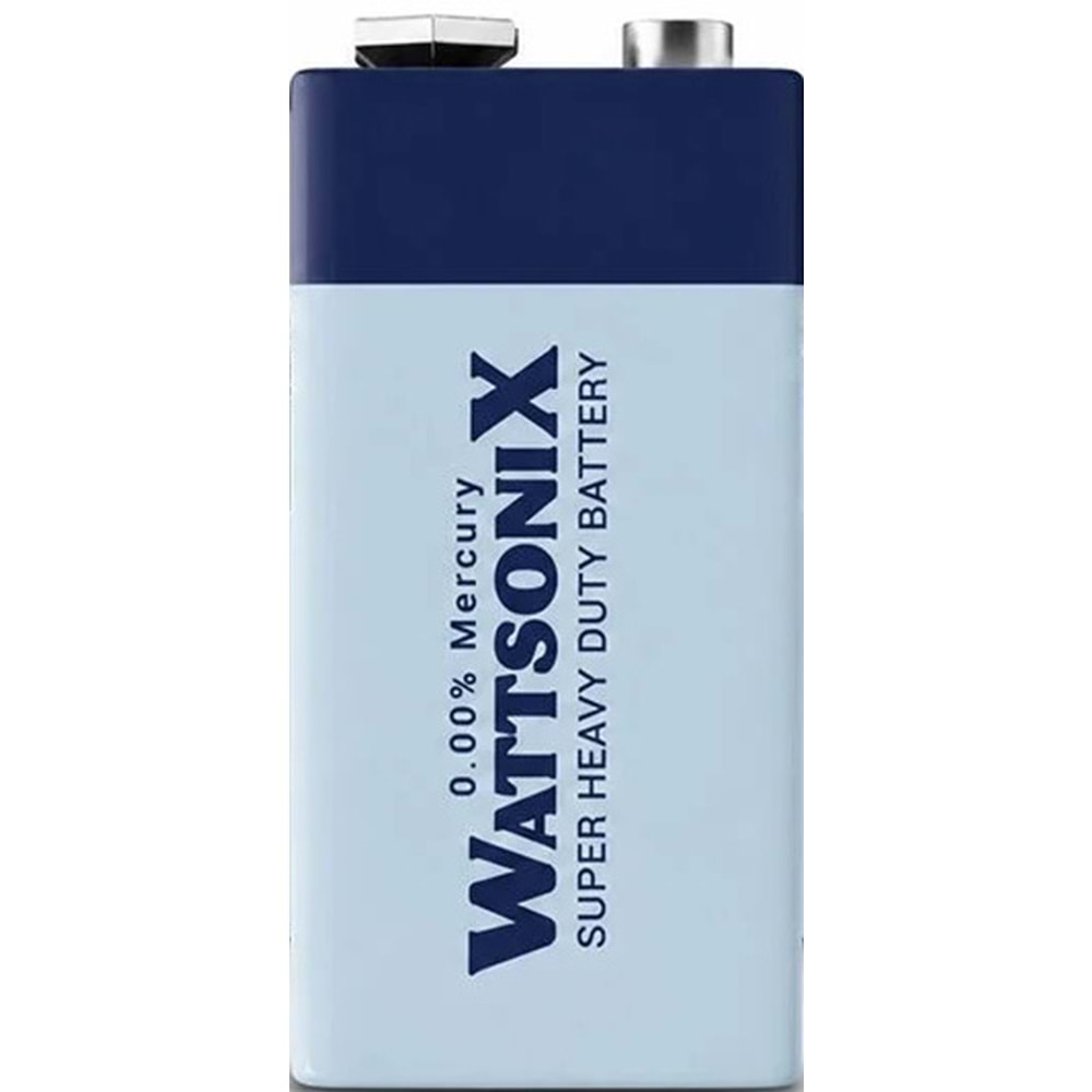 Wattsonıx Çinko Karbon 9V PİL Tekli 1 Adet (100 Lü Set)