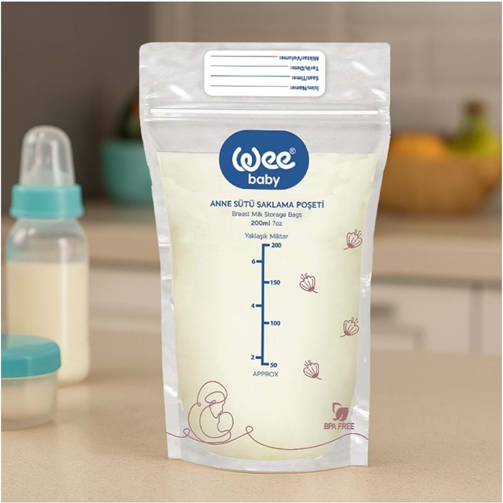 Wee Baby Anne Sütü - Süt Saklama Poşeti 20 Li Pk (Dondurucuya Uygun) (4 Lü Set)