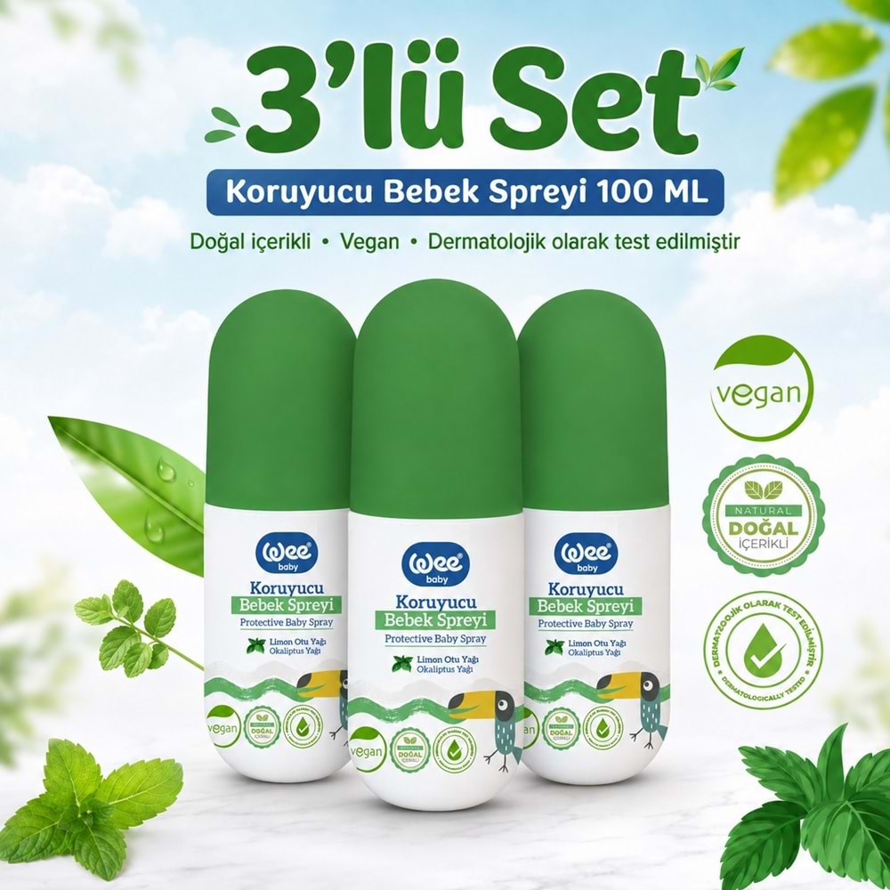 Wee Baby Koruyucu Bebek Spreyi 100 ML (Sinek Koruyucu) (3 Lü Set)