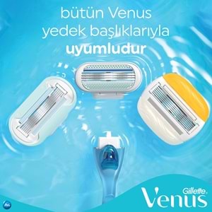 Gillette Venus Smooth Kadın Tıraş Makinesi + Yedek Başlık Ergonomik Tasarım ile Hassas Cilt İçin