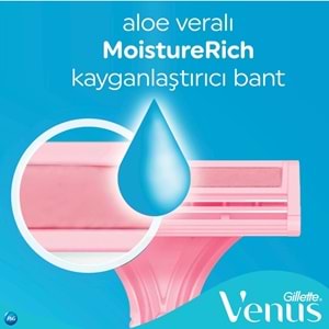 Gillette Venus Simply Venus 2 Basic Kadın Tıraş Bıçağı (Paket içeriği 5 Adet)