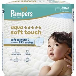 Prima Pampers Islak Havlu Mendil Aqua Soft Touch 60 Yaprak (3 Lü Pk) 180 Yaprak