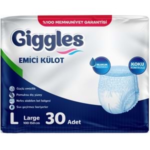 Giggles Yetişkin Bezi Emici Külot L-Büyük 30 Adet Tekli Pk