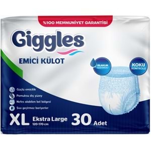 Giggles Yetişkin Bezi Emici Külot Ekstra Büyük (XL) 30 Adet Tekli Pk