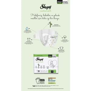 Sleepy Bebek Bezi Natural 4+ Beden (9-16 KG) Maxi Plus 44 Adet Fırsat Pk