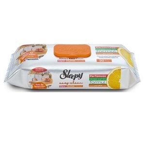 Sleepy Easy Clean Yüzey Temizlik Mutfak Havlusu - Mendili 50 Yaprak Portakal Yağlı Plastik Kapaklı