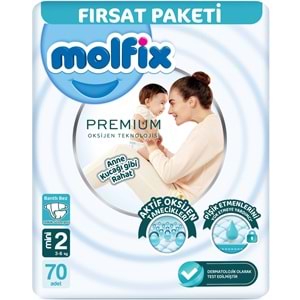 Molfix Premium Bebek Bezi 2 Beden 3-6 KG Mini 70 Adet Fırsat Pk