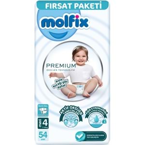 Molfix Premium Bebek Bezi 4 Beden 7-14 KG Maxi 54 Adet Fırsat Pk