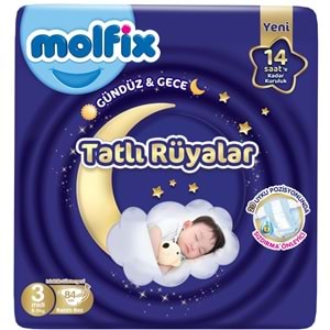Molfix Tatlı Rüyalar Bebek Bezi 3 Beden 4-9 KG Midi 84 Adet Fırsat Pk
