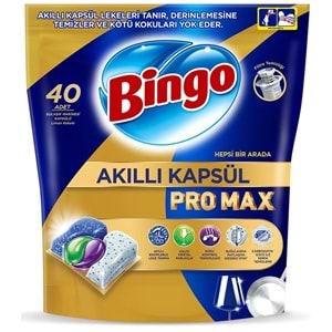 Bingo Akıllı Kapsül Pro Max Bulaşık Makinesi Deterjanı Tableti 40 Adet Limon Kokulu