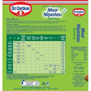Dr. Oetker Glutensiz Mısır Nişastası 150GR