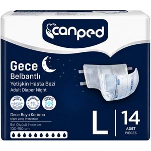 Canped Yetişkin Bezi Bel Bantlı Gece Night L - Büyük - Large 14 Adet Tekli Pk