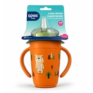 Wee Baby Friends Kulplu Pipetli Bardak 265 ML (Kod:339) Seçenekli - Turuncu